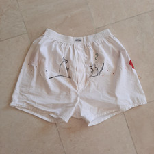 Herren Boxershorts Unterhose "Mäuse" Weiß 100% Baumwolle
