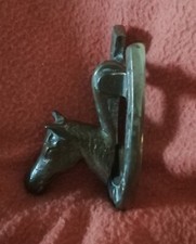 Messing Pferdekopf Hufeisen Türklopfer 