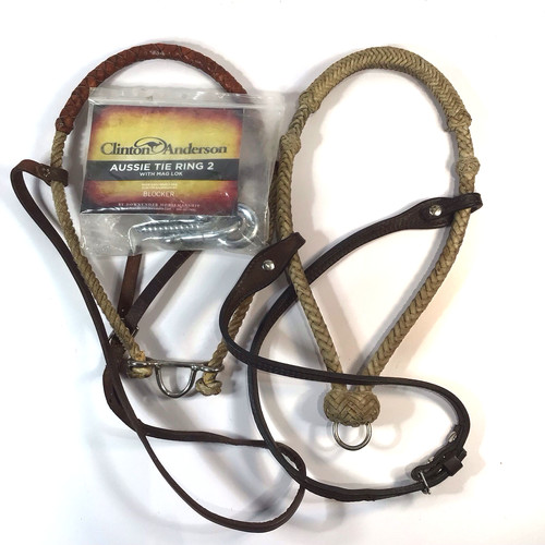 Rawhide bosals with rings - rawhide,
