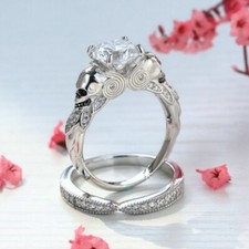 Totenkopf Verlobungsring Set