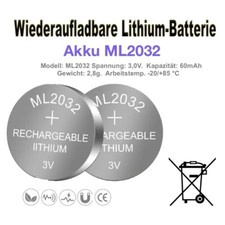 CR2032/ML2032/LIR2032 Akku