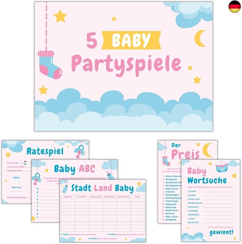 Babyparty spiele - babyparty, (pink/blau)