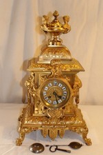 Schöne, seltene fr. Kaminuhr,Bronze vergoldet. TOP  Zustand