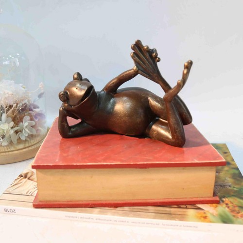 Bronze-Yoga-Frosch-Statue