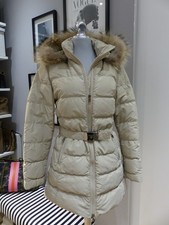 PRADA Daune Pelz LOGO-Gürtel Kurzmantel Jacke IT40 DT34 36 S hellbeige Fell