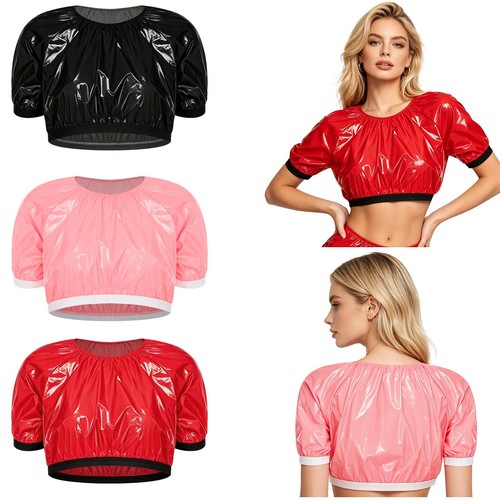 Damen glänzende crop top - damen,