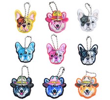 Schlüssel-Kennringe - Schlüsselkappen Hundemotive  "Border Collie + Bulldogge"  