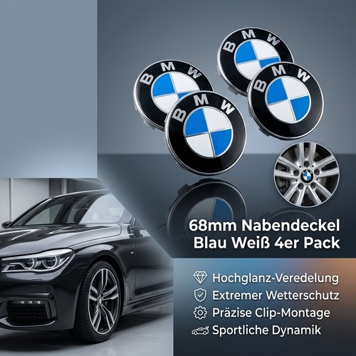 Blau weiß felgenkappen - weiß,