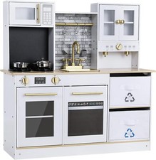 Spielzeugküche Kinderküche Spielküche Kinder HOLZ Zubehör Licht & Soundeffek 90㎝