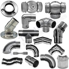 Edelstahl Steckfitting Rohrverbinder Rohrbogen Flansch Verbinder Geländer