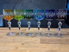 6 x Joska Weingläser Glas Bleikristall bunt mehrfahrig Vintage 