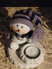 Teelichthalter Schneemann, ca. 11x11x11 cm
