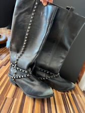 ZARA - mega Rockige  Damen women Stiefel - Schwarz - Nieten - Knee Boots - Gr.40