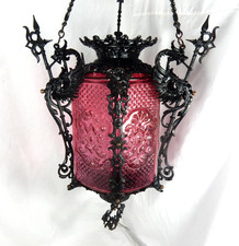 Rare Historismus Drachen Lampe