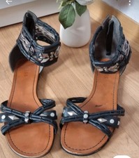 GUESS Leder Pumps High Heel Sandaletten Nieten Spike Gr. 40