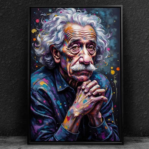 Wandbild bunt albert einstein - wandbild,,