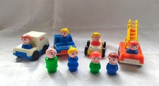 Fisher Price Spielzeug Vintage 70er/80er Figuren Fahrzeuge Feuerwehr