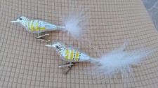 2 x Glas-Vogel mit Federn für Weihnachtsbaum Weihnachten Deko