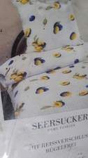 bettwäsche 1 Garnitur Bettbezug und Kopfkissenbezug Blumenmotiv seersucker NEU