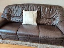 Dreiersofa aus echtem Leder in