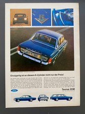 Ford Taunus 20M 6-Zylinder Oldtimer 1966 Vintage Ad Werbung Reklame V9