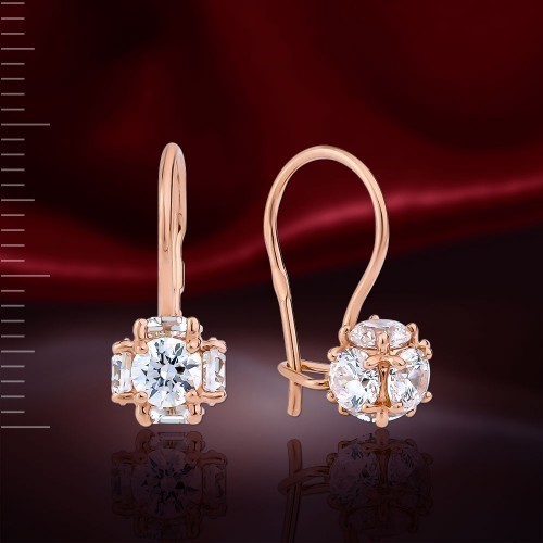 Ohrringe mit swarovski rose - ohrringe,