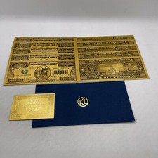 5  Stück 1 Million Dollar Banknoten + Zertifikat Gold Plated
