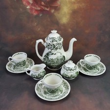 Porzellan-Kaffeeservice für 3 Person, englische Landschaft, England