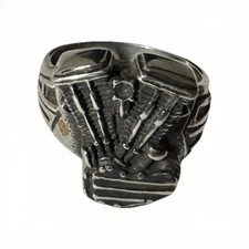 Harley-Davidson Biker Ring – V-Twin Motor – HD Logo – massiv Größe 10 ungetragen