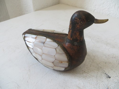 Ente holz perlmutbesatz - -,