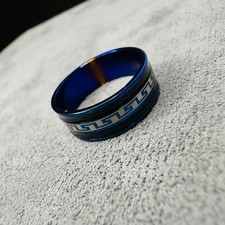 Blauer Unisex Ring Größe 56