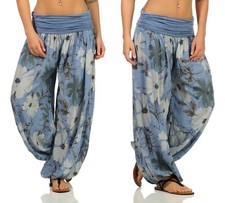 Haremshose Blumenmuster luftige Hippie Hose leichte Sommerhose Pumphose GR 36-44