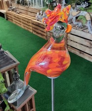 Gartenstecker Glas Kakadu auf