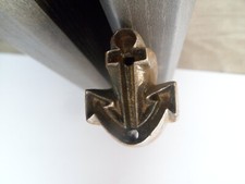 altes antikes Stanzeisen Schlageisen Kunstblume Anker um 1900 (111)