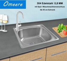 1x Spülbecken Edelstahl 304