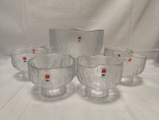 70er / 80er Jahre Eisglas Kompottschalen Set 7tlg. | Humppila Finnland