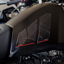 3D Aufkleber Motorrad Seiten Tank Kompatibel BMW R 12 G/S 2025 Schwarz Verchromt