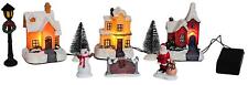 Weihnachtsstadt 9 TLG. Winterdorf LED Beleuchtung Figuren Weihnachten Dekoration