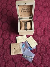 Holzkern Armband Forte Marmor Antiksilber