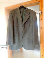 Sakko Jackett, Schurwolle Gr.52  kariert Beige Blau