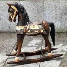 Altes Schaukelpferd aus Holz geschnitzt  50 cm Rarität