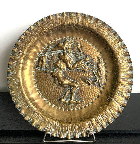 Messing wandteller relief - messing,
