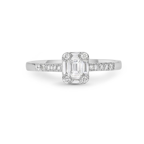 18k gold smaragdschliff - 18k,