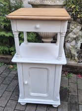 Antiker Nachttisch Kommode Weichholz shabby weiß