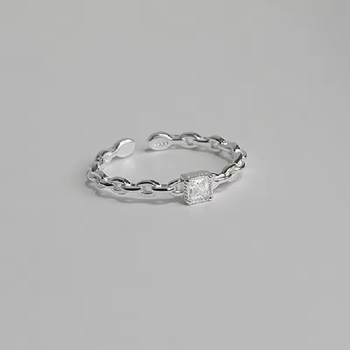Schlanker damenring kette look - damenring, kette-look