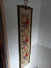 Wandbehang - Gobelin - Länge 98 cm - 24 cm Breite - Messingfassung oben