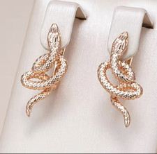 damen Ohrringen,Schlange 585 Roségold Plattiert,neu
