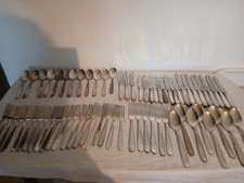 Besteckset,WMF,Patent,92tlg.Hammerschlag,versilbert,90er Silberauflage,antik