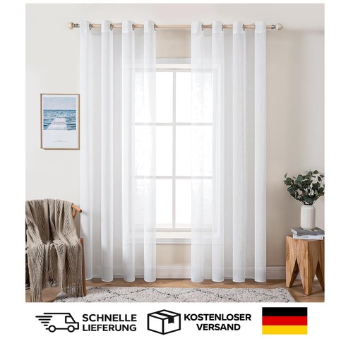 Voile gardinen linen - voile,