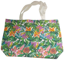 PRIMARK Canvas Flower Design Jutetasche XL Shopping Bag Shopper BlumenKunst bunt